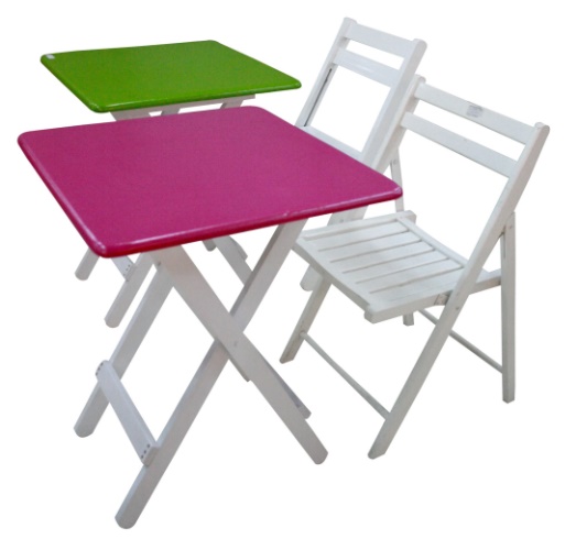 ชุดโต๊ะเก้าอี้พับไม้ยางสี