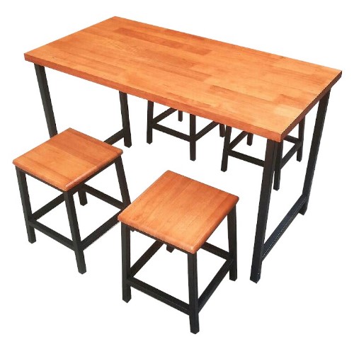 ชุดโต๊ะเก้าอี้เหลี่ยมขาเหล็ก