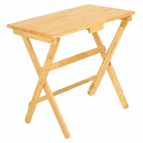 โต๊ะพับไม้ยางเหลี่ยม