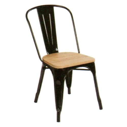 เก้าอี้เหล็ก ที่นั่งไม้