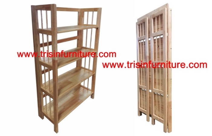 ชั้นพับไม้ยางพารา 4 ชั้น