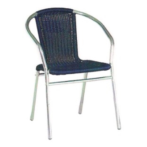 เก้าอี้อลูมิเนียมหวายเทียมสีน้ำเงิน