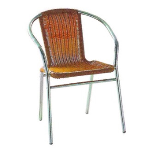 เก้าอี้อลูมิเนียมหวายเทียมสีส้ม